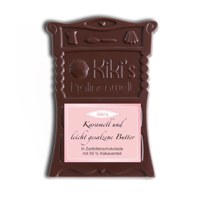 Tafelschokolade mit Karamell und leicht gesalzener Butter von Kiki's Pralinenwelt