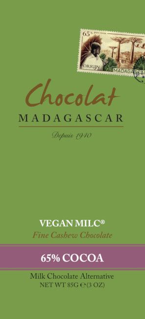 Vegane Milchschokoladen-Alternative - Vegan Milc Cashew Schokolade - 65 % Kakao - Chocolat Madagascar