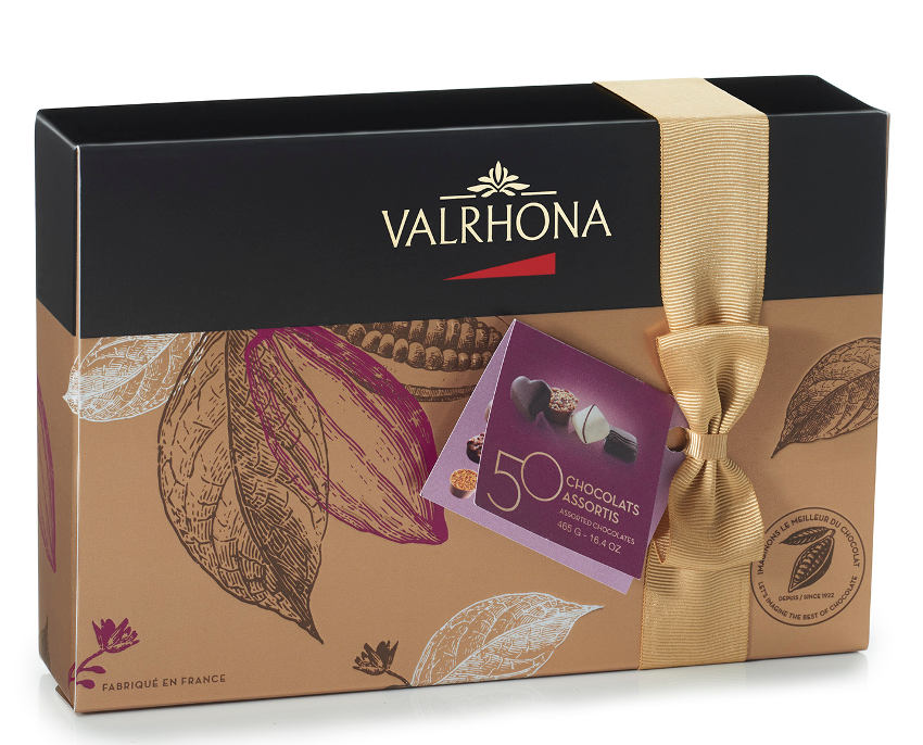 Ballotin mit 50 Pralinen von Valrhona