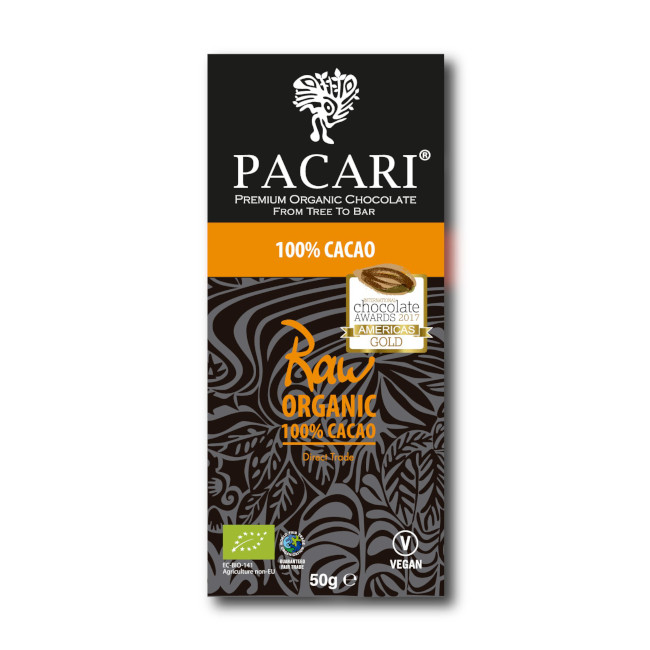 Pacari / Paccari RAW 100 Tafel Rohe Bio Schokolade