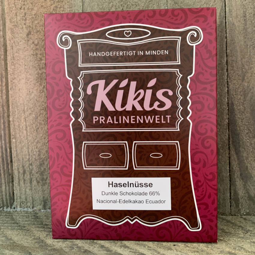 Kiki's Edelbitter Schokolade mit Piemont Haselnüssen