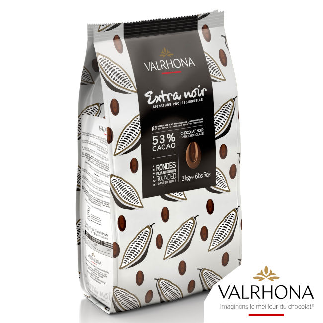 3kg Extra Noir 53% Kuvertüre Valrhona