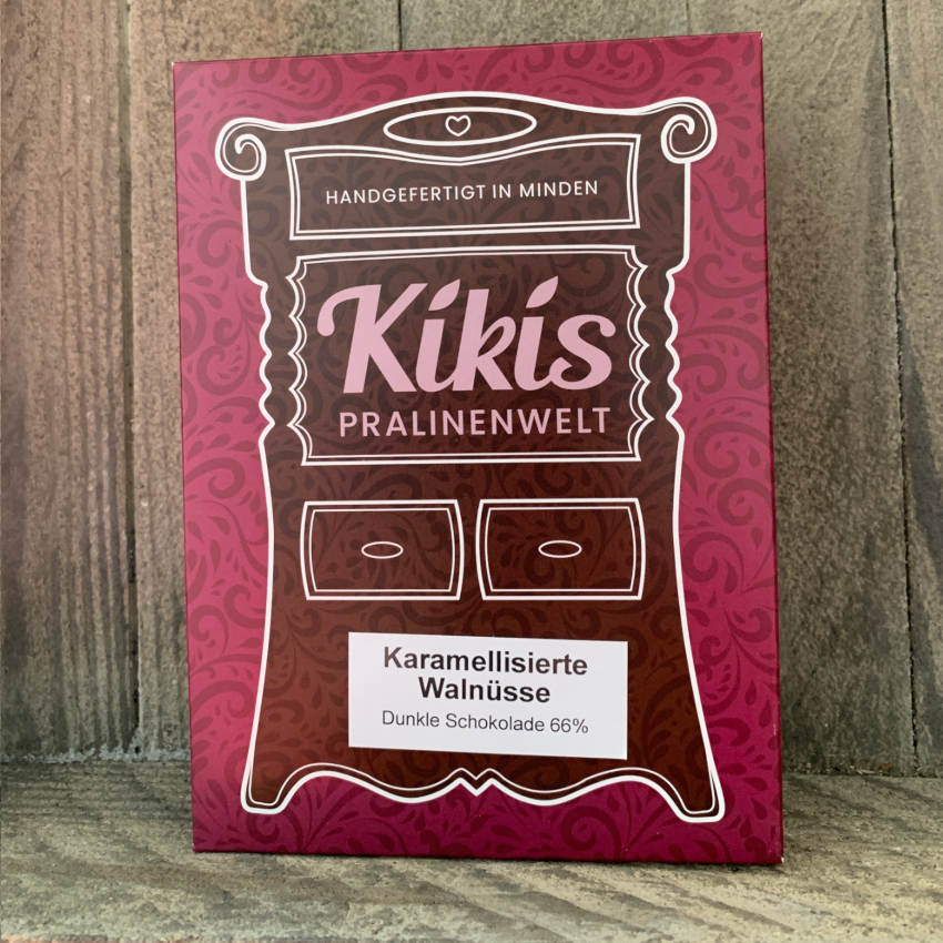 Kiki's Edelbitter Schokolade mit karamellisierten Walnüssen