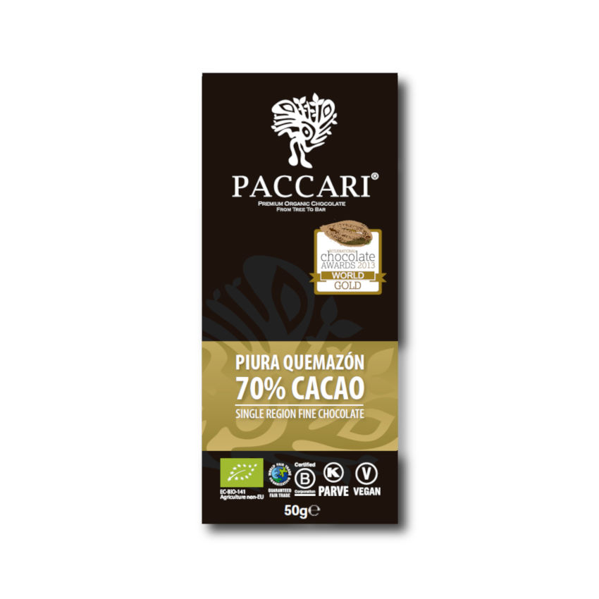 Paccari Bio Piura Quemazon 70% 50g Tafel