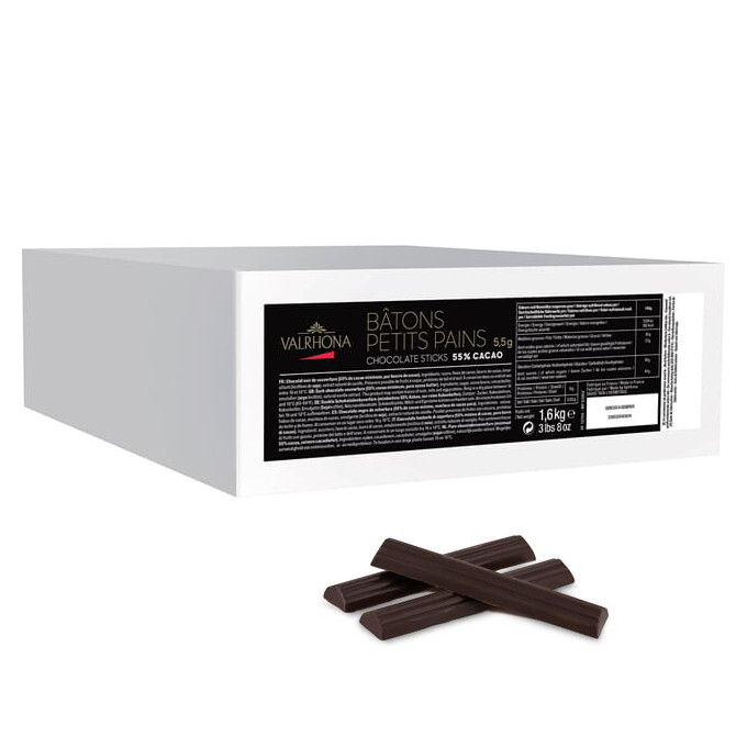 Backfeste Schokoladenstäbchen 5,5g - 55% - Bâtons Petits Pains von Valrhona