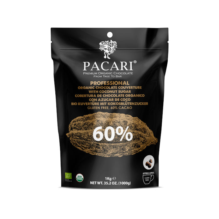 1kg Bio Kuvertüre 60% & Kokoszucker Paccari