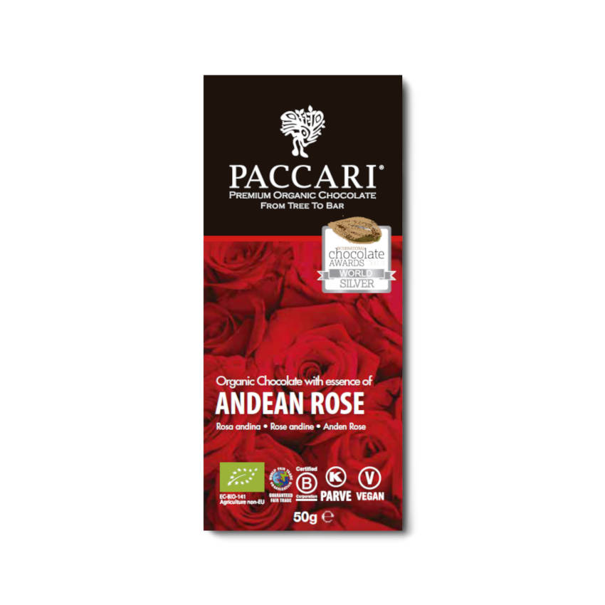 Bio Schokolade Paccari mit Anden Rose, 60% Kakao