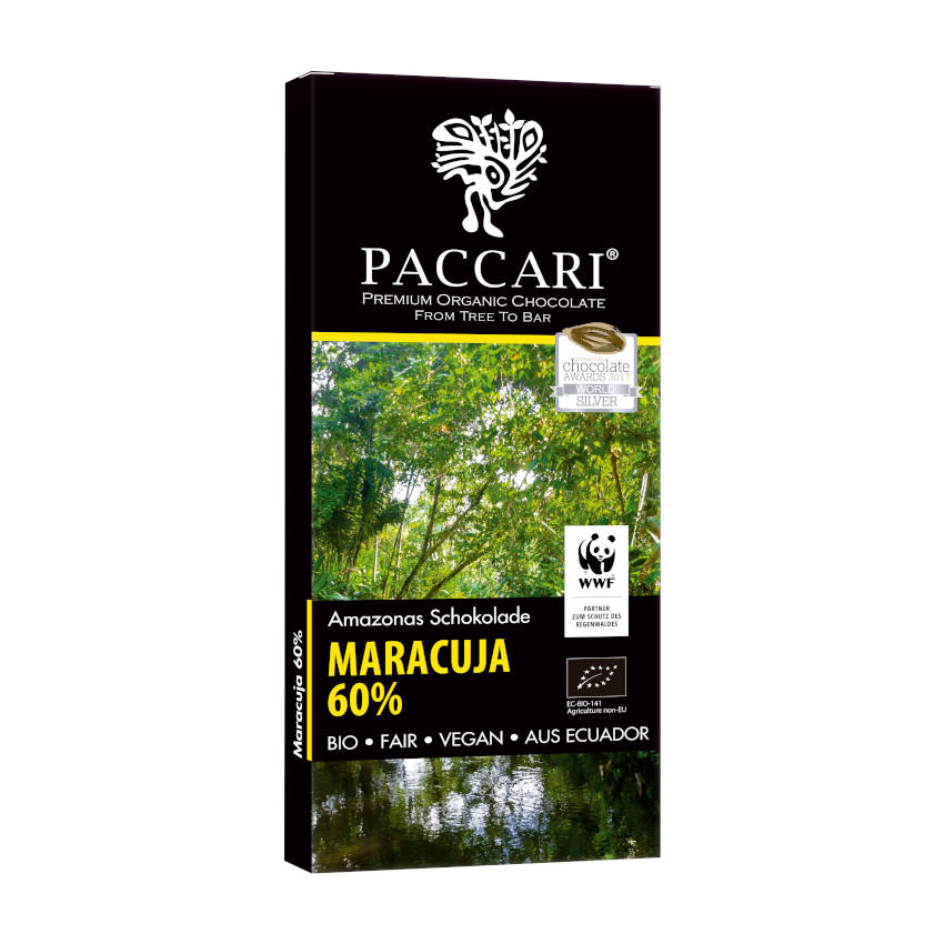 Bio Schokolade Paccari mit Maracuja (Passionsfrucht), 60% Kakao (WWF)