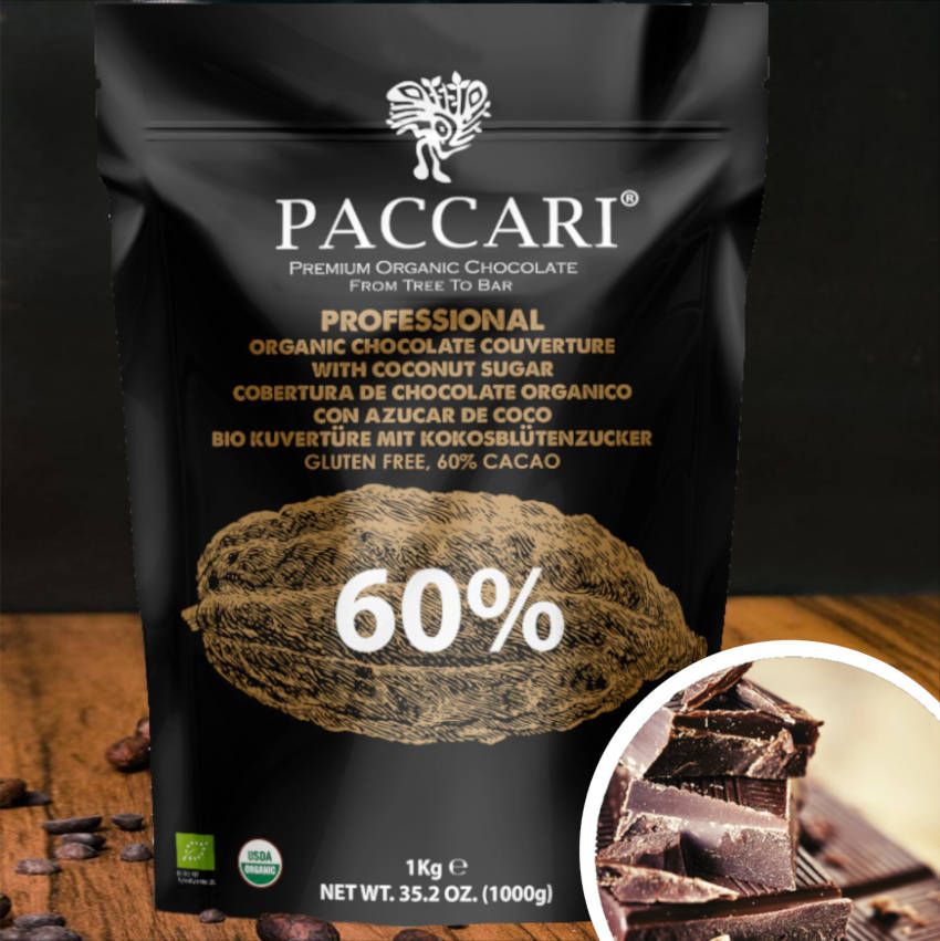 Bio Kuvertüre 60% mit Kokoszucker von Pacari / Paccari