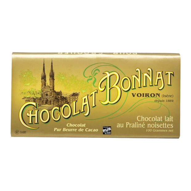 Milchschokolade mit Haselnuss-Praliné von Bonnat 100g Tafel