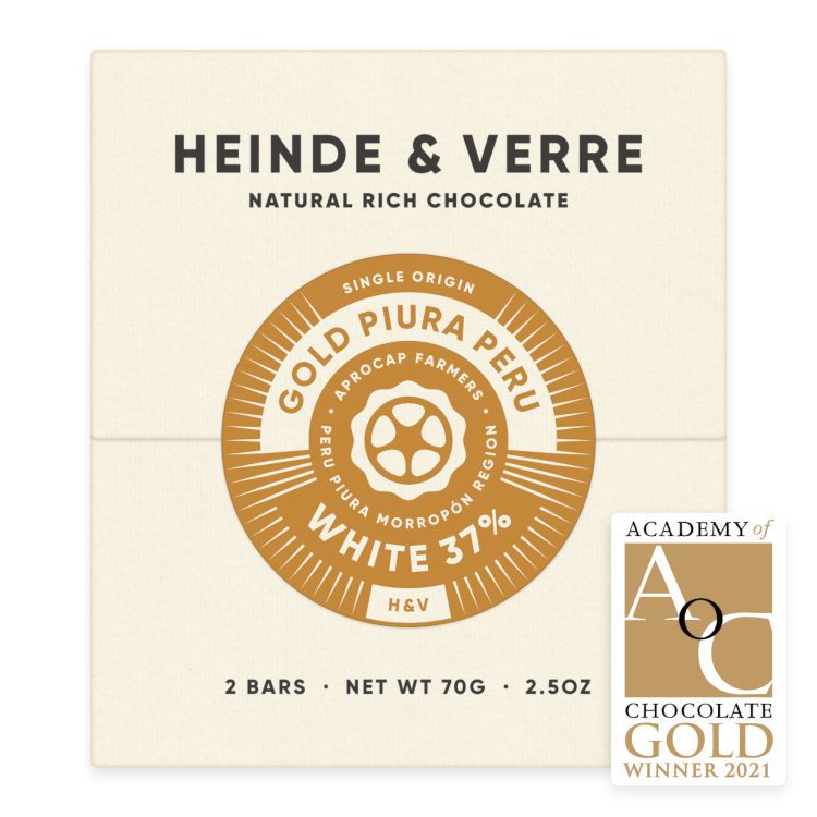 Gold Piura Peru - Weiße Schokolade 37% 70g von Heinde & Verre
