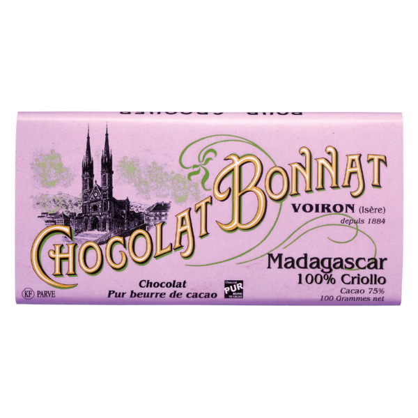 Madagascar 75% Criollo Grands Crus Du Cacao von Bonnat 100g Tafel (100% Criollo)