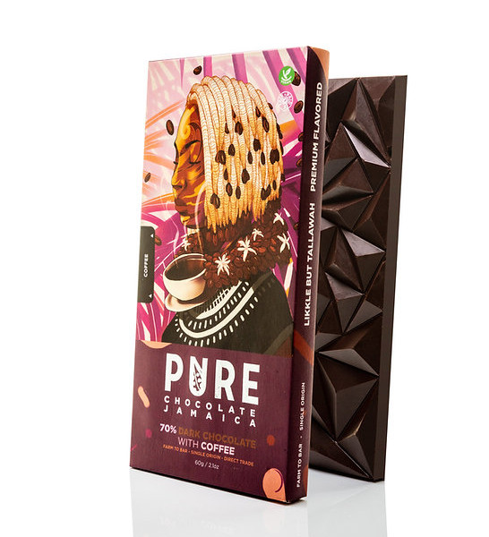 Dunkle Schokolade mit Kaffee 70% Tafel - PURE Chocolate