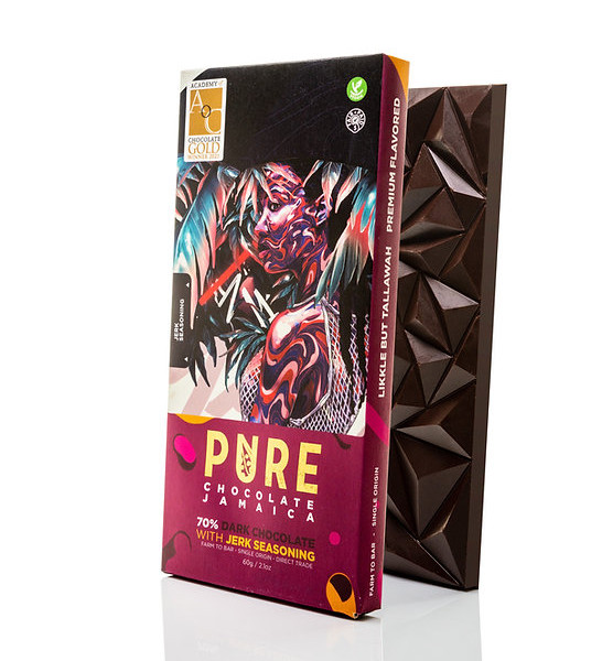 Dunkle Schokolade mit Jerk-Gewürz 70% Tafel - PURE Chocolate