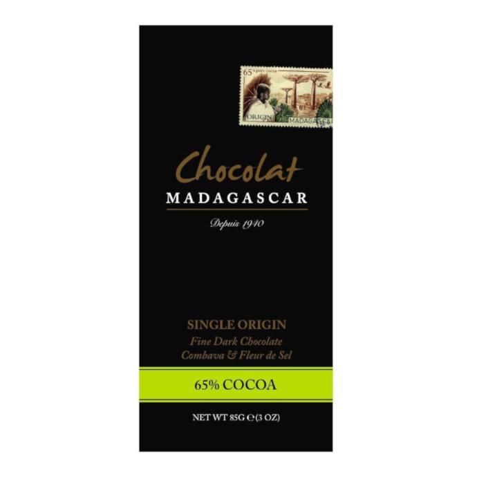 Schokolade mit Combava & Meersalz 65% Kakao - Chocolat Madagascar 85g Tafel