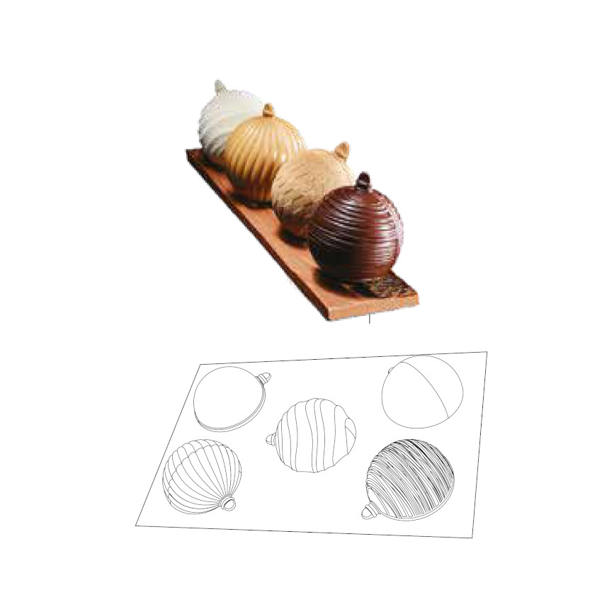 Christbaumkugeln Schokoladenform 12435 Valrhona