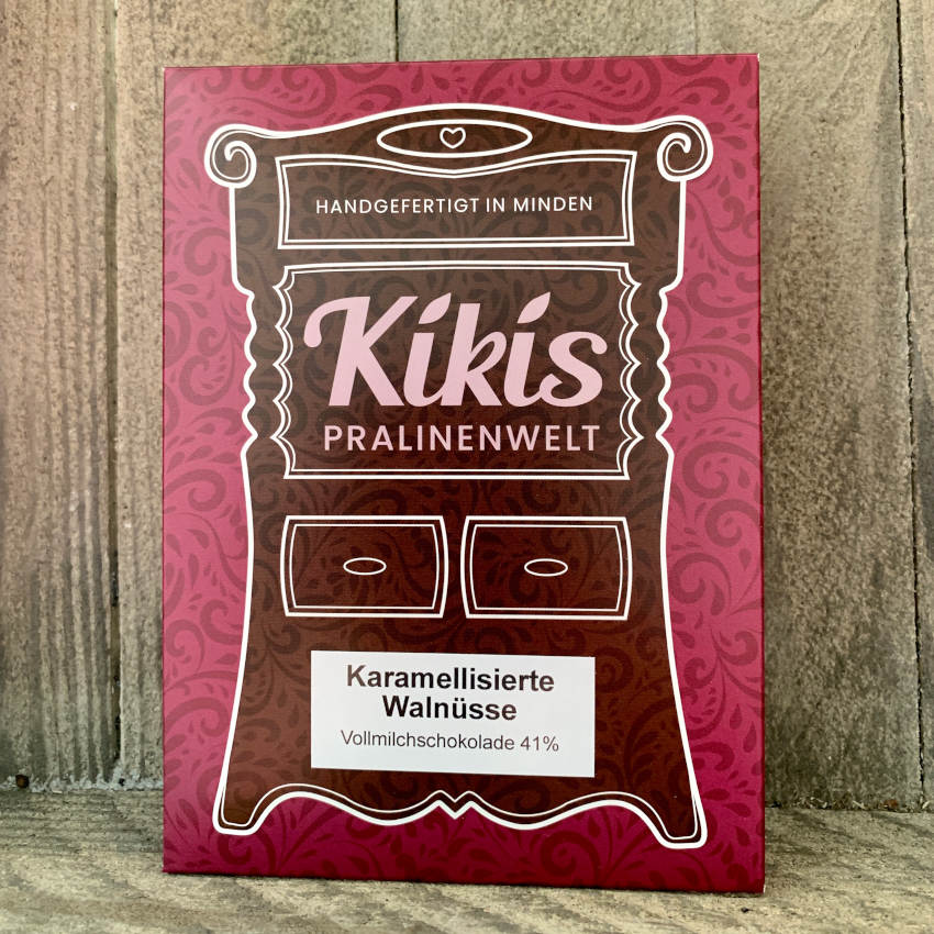 Kiki's Vollmilch Schokolade mit karamellisierten Walnüssen