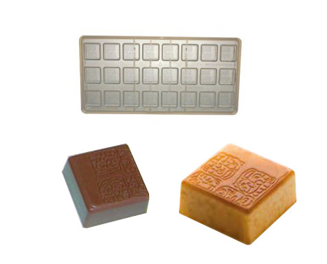 [090267] Pralinenform kleines Quadrat Maya Schrift CF0201