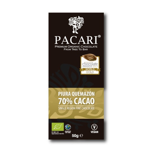 [161218] Pacari / Paccari Bio Piura Quemazon 70% 50g Tafel