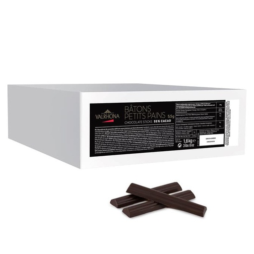 [baton-petits-pains-55-valrhona] Backfeste Schokoladenstäbchen 5,5g - 55% - Bâtons Petits Pains von Valrhona