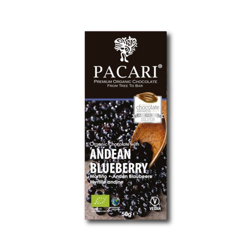 [170063] Bio Schokolade Pacari / Paccari mit Anden Blaubeere, 60% Kakao