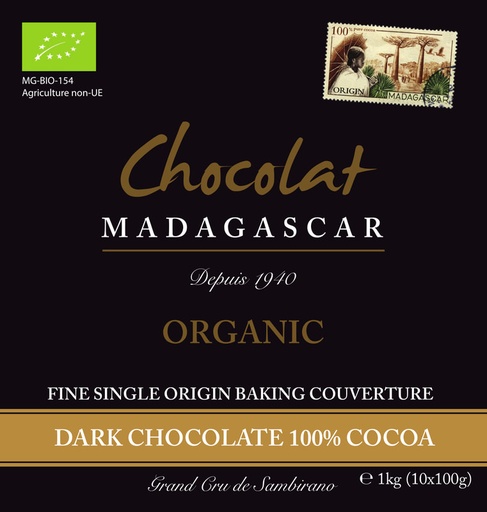 [170162] Bio Kakaomasse 100% 1kg - Chocolat Madagascar Robert