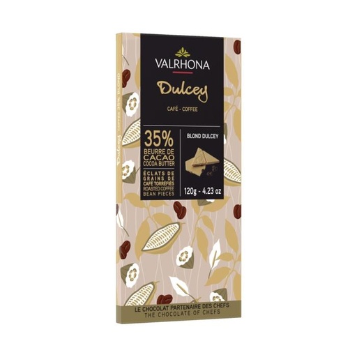 [170177] Dulcey mit Kaffeebohnensplittern Blonde Schokolade 120g Tafel Valrhona