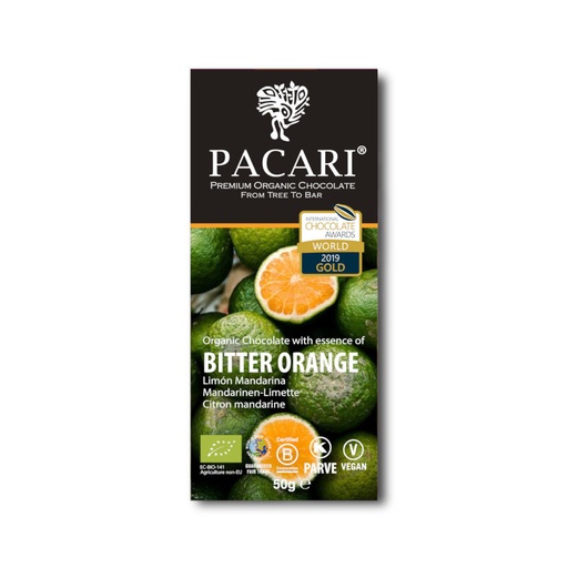 [170255] Bio Schokolade Pacari / Paccari mit Bitter Orange, 60% Kakao