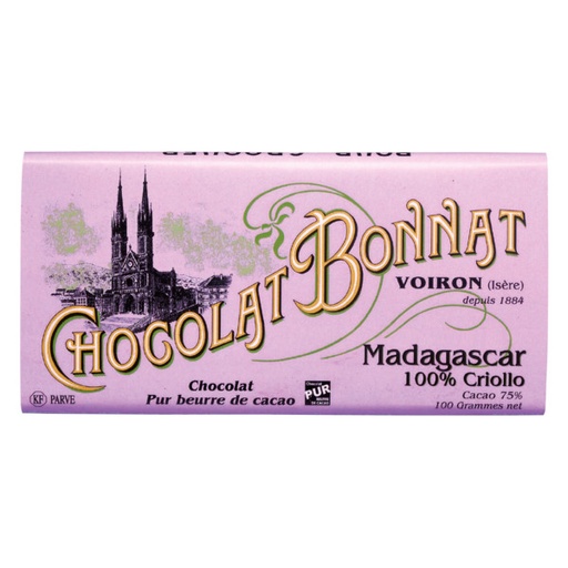 [170264] Madagascar 75% Criollo Grands Crus Du Cacao von Bonnat 100g Tafel (100% Criollo)
