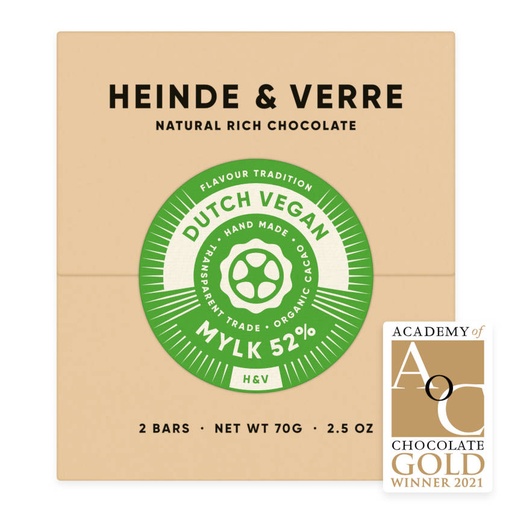 [170285] Dutch Original Vegan Mylk 52% - Vegane Schokolade 70g von Heinde & Verre