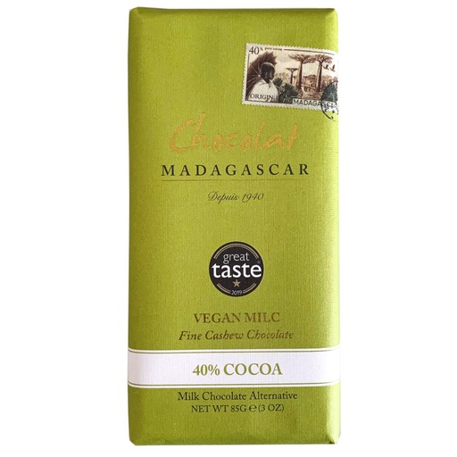 [170271] Vegan Milc Cashew 40% - Chocolat Madagascar 85g Tafel