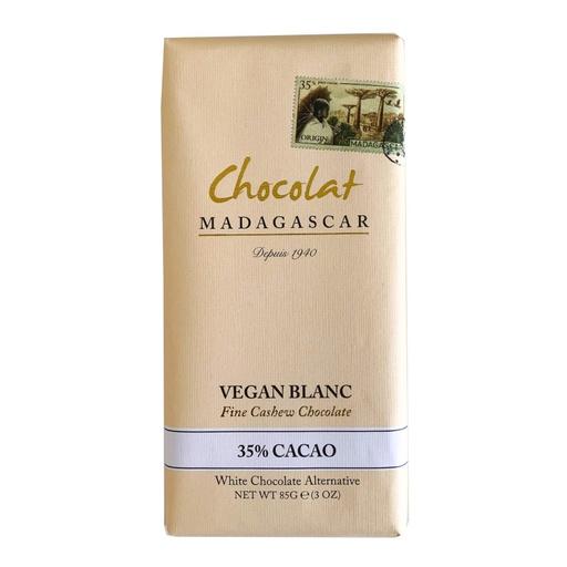 [170273] Vegan Weiss Cashew 35% - Chocolat Madagascar 85g Tafel