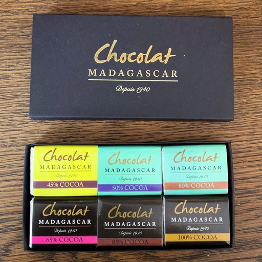 [170310] Probierbox Chocolat Madagascar 12 x 5g Täfelchen