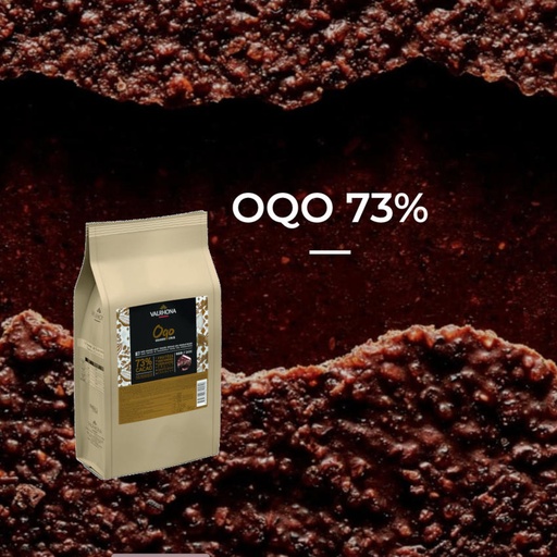 [oqo-valrhona-kuvertuere-kakaoschale] Oqo 73% Valrhona - Knusprige Kuvertüre mit Kakaoschale